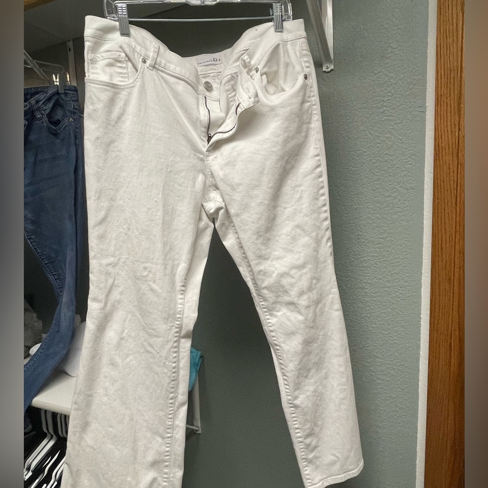 LOFT white flare jeans size 16